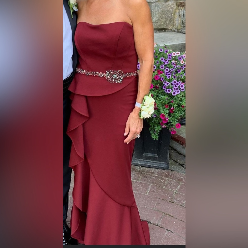 Cameron Blake strapless Mother of Groom dress.